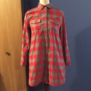 Paper Crane long plaid shirt.